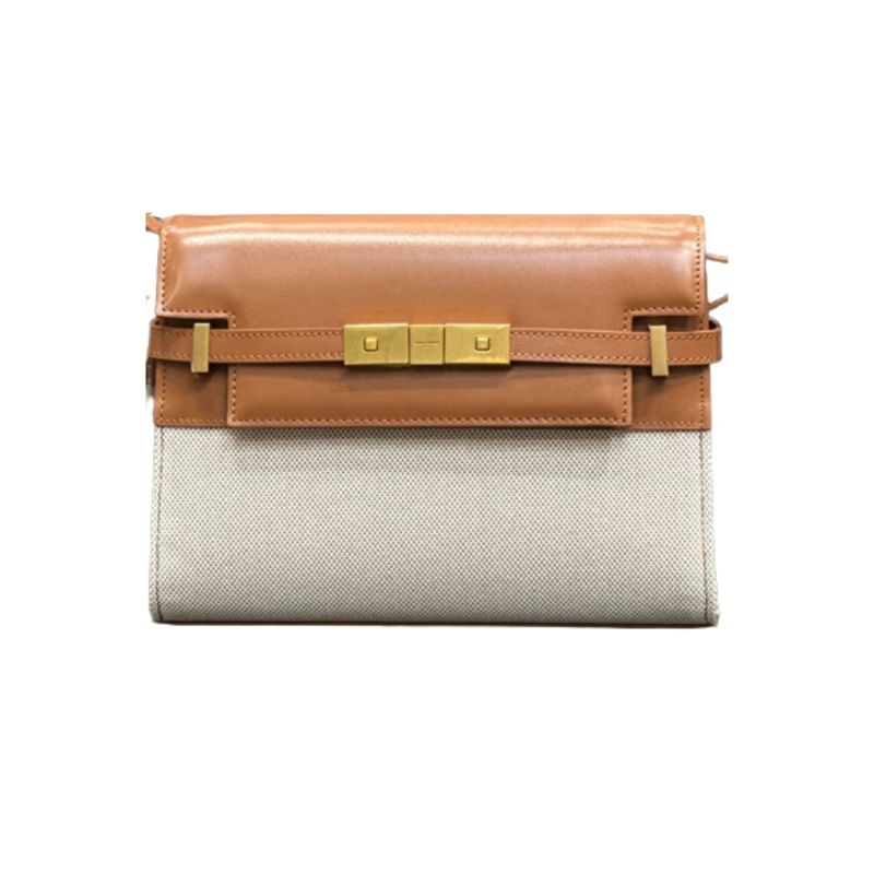 Saint Laurent Manhattan Small Shoulder Bag Brown For Women‎ 9.4in/24cm