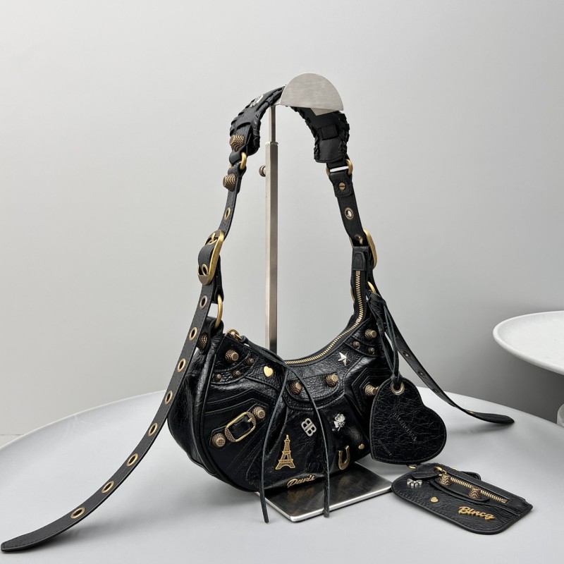 Balenciaga Le Cagole Shoulder Bag Black For Women‎ 10in25.5cm