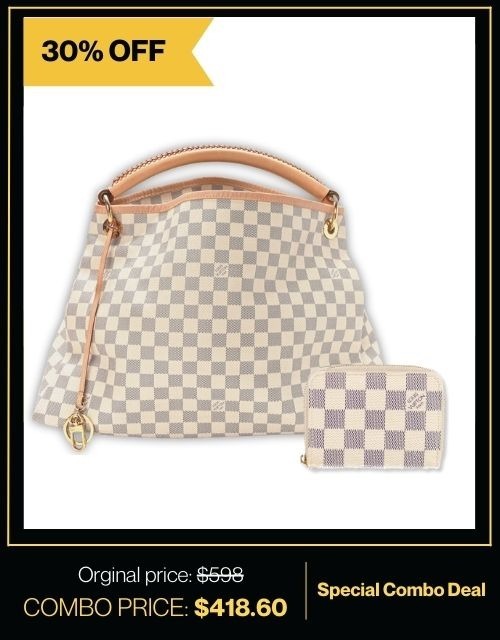 Exclusive Set Louis Vuitton: Artsy MM + Zippy Coin Purse Damier Azur