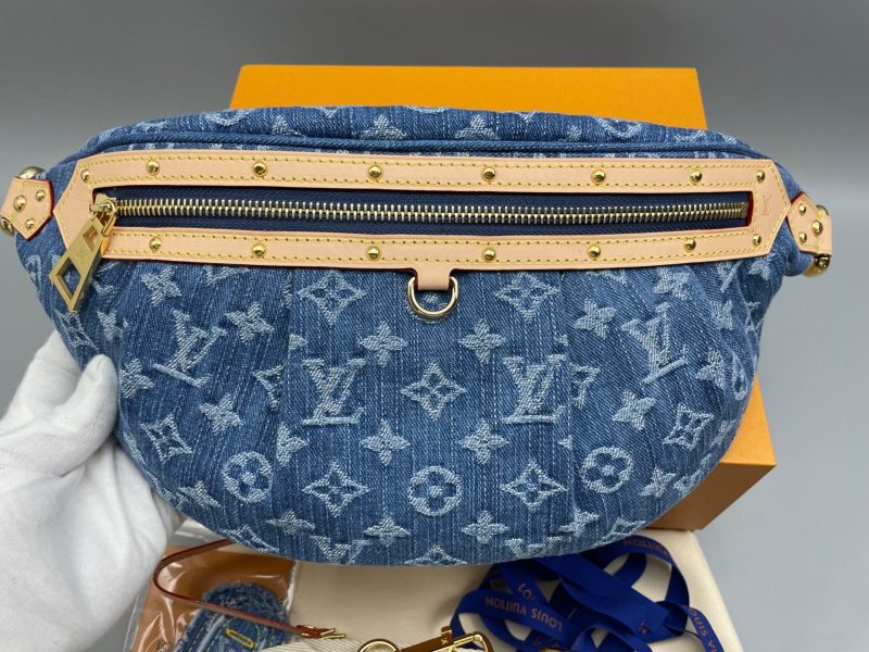 [True-to-ORIGINAL] Louis Vuitton High Rise Blue Denim Bag For Women 15 Inches / 38 Cm M46837