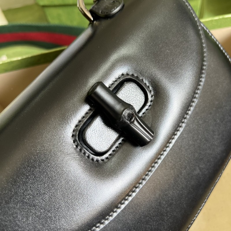 Gucci Bamboo 1947 Small Top Handle Bag Black  For Women 8.3in/21cm GG 675797 10ODP 1060