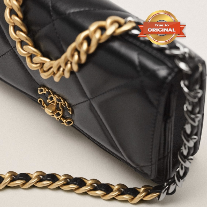 [True-to-ORIGINAL] Chanel 19 Wallet On Chain Black For Women 19cm/7.5in AP3267 B04852 94305