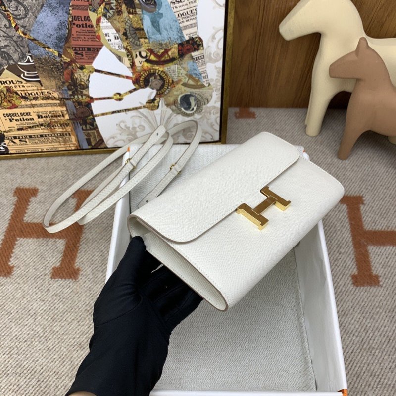 Hermes Constance Long Togo Wallet White, Gold Toned Hardware Bag For Women, Women’s Handbags, Shoulder Bags 8.1in/21cm