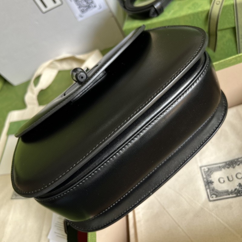 Gucci Bamboo 1947 Small Top Handle Bag Black  For Women 8.3in/21cm GG 675797 10ODP 1060