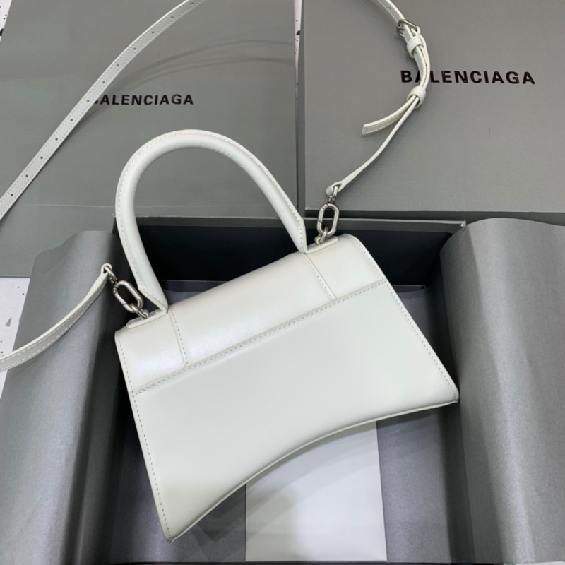 Balenciaga Hourglass Small Handbag In White, For Women, Women’s Bags 9in/23cm 5928331QJ4Y9028