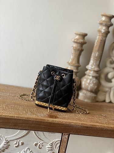 Chanel Chain Bucket Black For Women 5.5 in / 14 cm