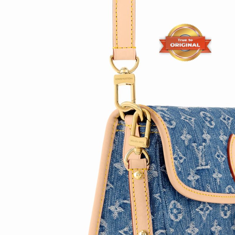 [True-to-ORIGINAL] Louis Vuitton Diane Handbag Denim Blue For Women 9.4in/24cm M13070