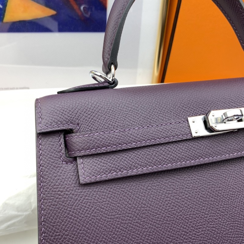 Hermes Kelly 25 Sellier Epsom Dark Purple Bag For Women, Women’s Handbags, Shoulder Bags 10in/25cm