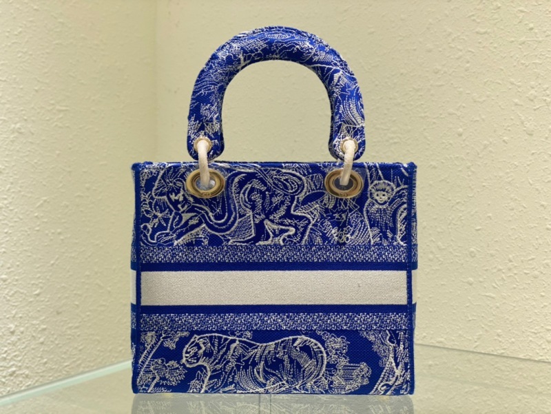 Christian Dior Medium Lady D-Lite Bag Blue, For Women, Women’s Handbags 24cm/9.5in CD M0565OROC_M808