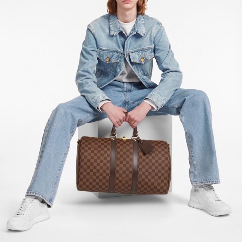Louis Vuitton Keepall Bandoulière 45 Damier Ebene Canvas 17.7in/45cm LV N41428