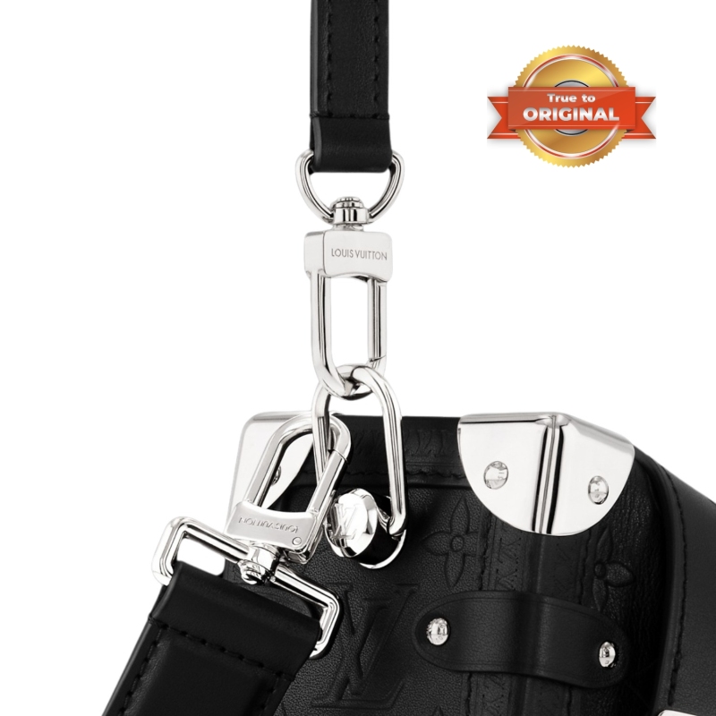 [True-to-ORIGINAL] Louis Vuitton Side Trunk MM Handbag Black For Women 9.3in/24cm M14572