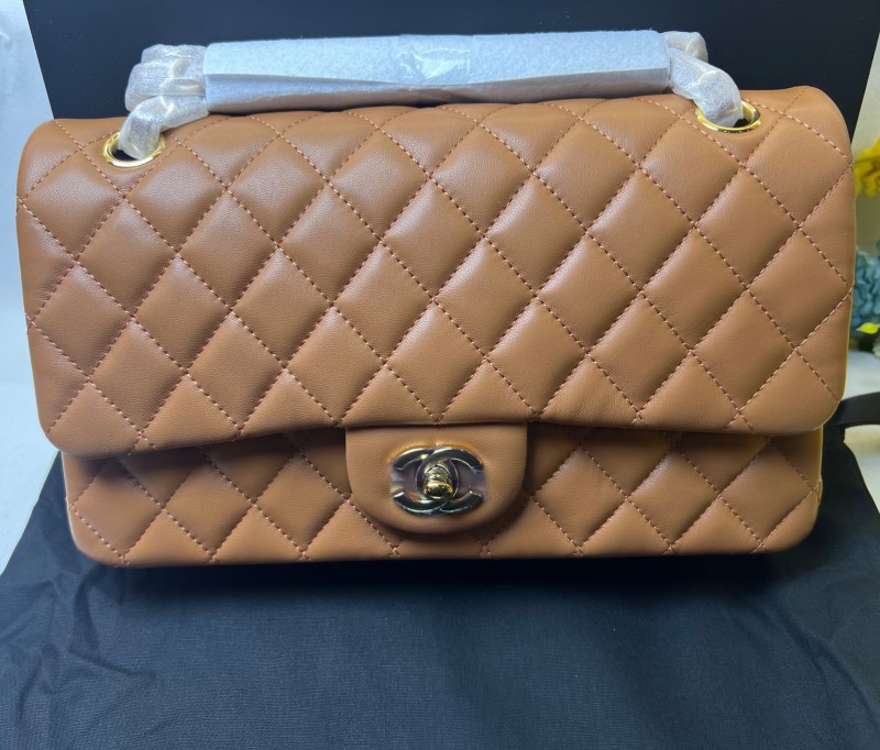 [True-to-ORIGINAL] Chanel Classic Dark Beige Handbag For Women 9.8in/25cm