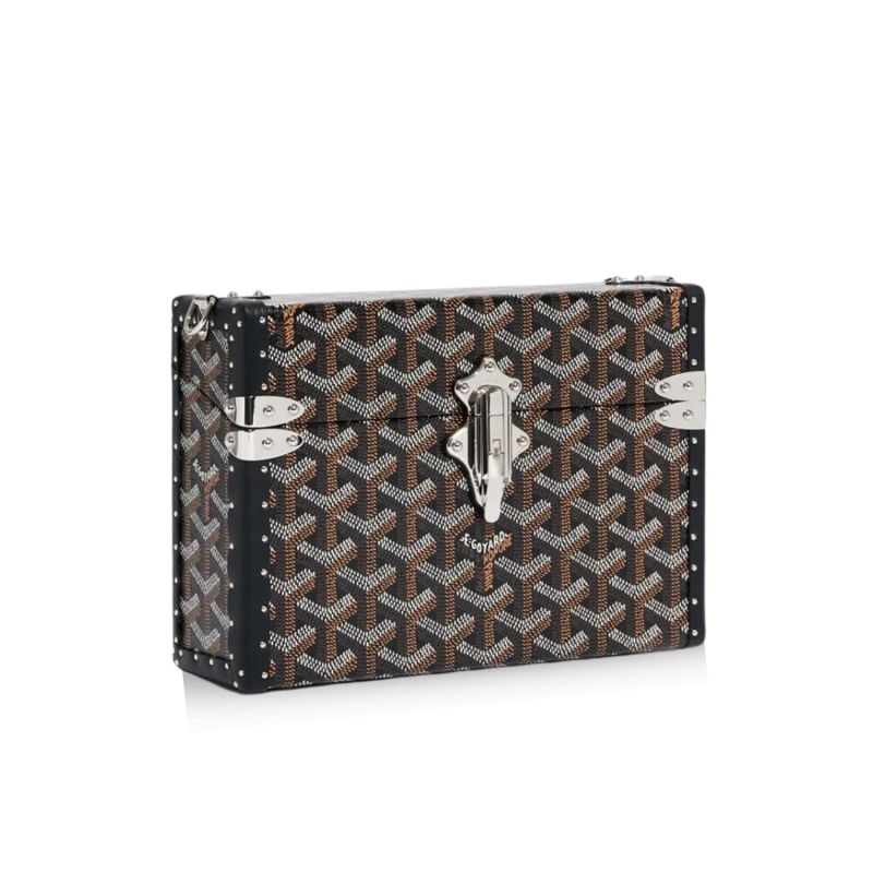 Goyard Cassette Trunk Bag Black For Women‎ 5.9in/15cm CASSETPMLTY01CL01P