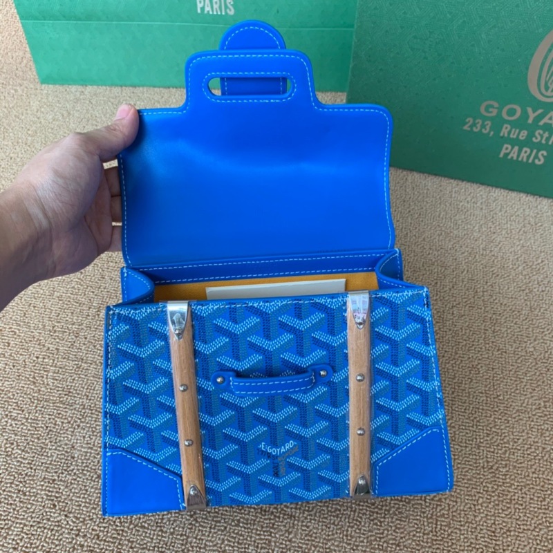 Goyard Saigon Structure Mini Bag Blue For Women‎ 7.9in/20cm SAIGOBMINTY10CL10P