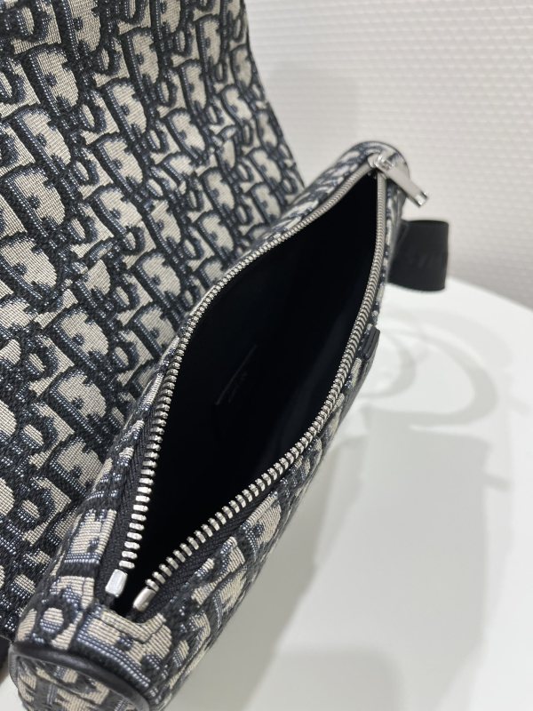 Dior Saddle Bag Beige/Black For Women 10in/26cm 1ADPO093YKY_H28E