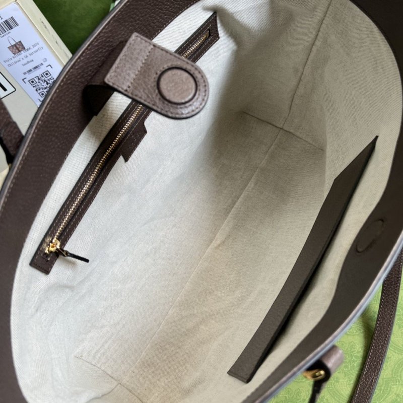 Gucci Ophidia Jumbo GG Medium Tote Camel And Ebony Jumbo Canvas For Women 15in/38cm 631685 UKMDG 2570