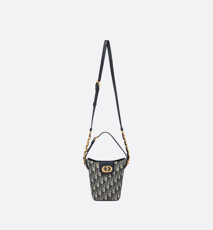 Christian Dior 30 Montaigne Dior Amber Mini Bucket Blue Bag For Women S2319UTZQ_M928- 7 Inches/ 18 Cm