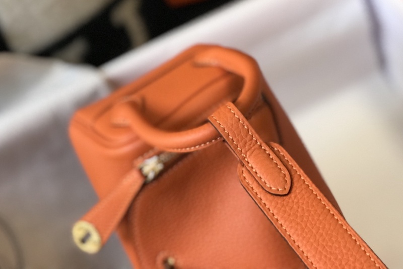 Hermes Lindy Mini Clemence Bag Orange For Women, Women’s Handbags, Shoulder And Crossbody Bags 7.5in/19cm