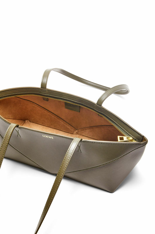 Loewe Cropped Puzzle Fold Dark Khaki Green Bag For Women A779PTEX01- 39 Cm/ 15.4 Inches