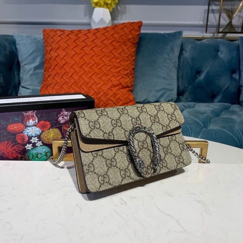 Gucci Dionysus Super Mini Bag Emerald GG Supreme Canvas Made Using An Earth-Conscious Process With Taupe Detail For Women 6.5in/16.5cm GG ‎476432 KHNRN 8642