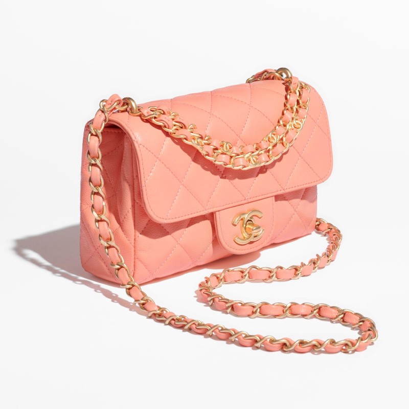 Chanel Mini Flap Bag Light Orange 7.1in/18cm For Women AS5239-B19405-NADOL