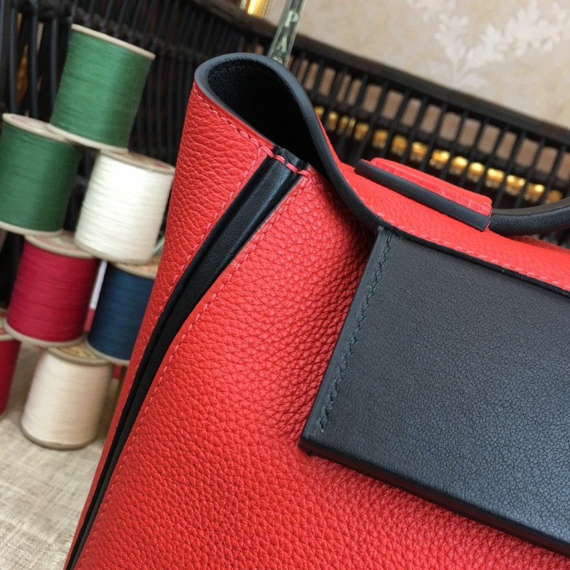 Hermes 24/24 Clemence Swift Red Gold Toned Hardware For Women, Women’s Handbags, Shoulder Bags 11.4in/29cm