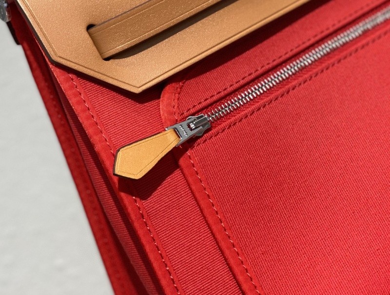 Hermes Herbag Zip Bag Red, Silver Toned Hardware Bag For Women, Women’s Handbags, Shoulder Bags 12.2in/31cm
