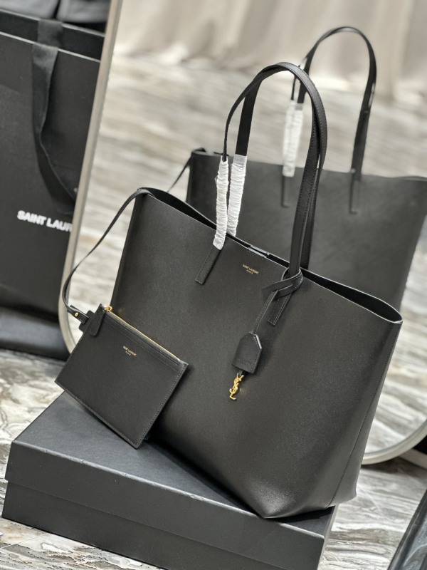 Saint Laurent Ew In Supple Black/Beige For Women‎ 14.5in/37cm 600281CSV0J1000