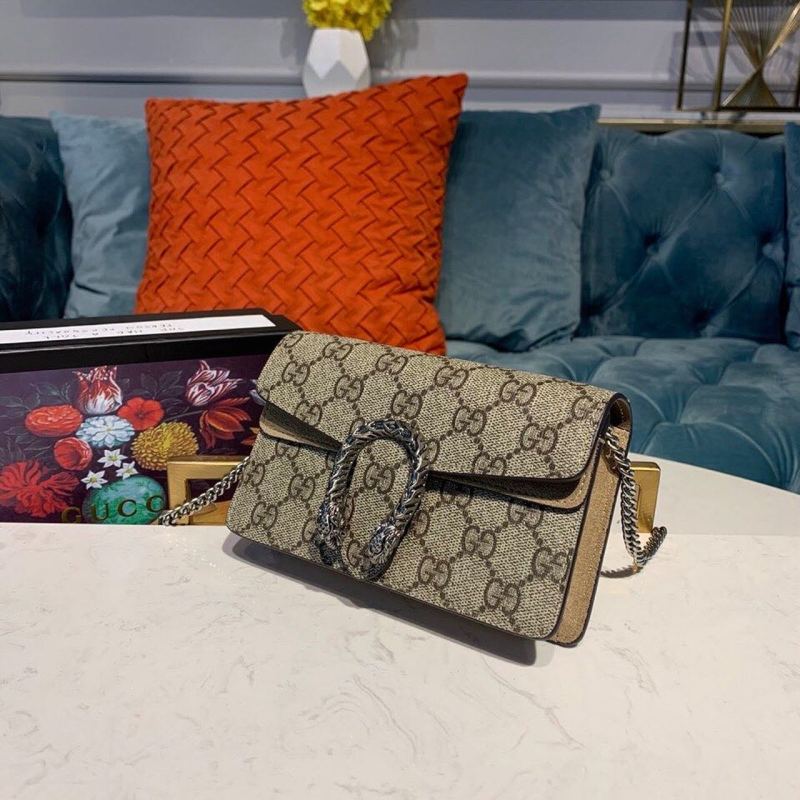 Gucci Dionysus Super Mini Bag Emerald GG Supreme Canvas Made Using An Earth-Conscious Process With Taupe Detail For Women 6.5in/16.5cm GG ‎476432 KHNRN 8642