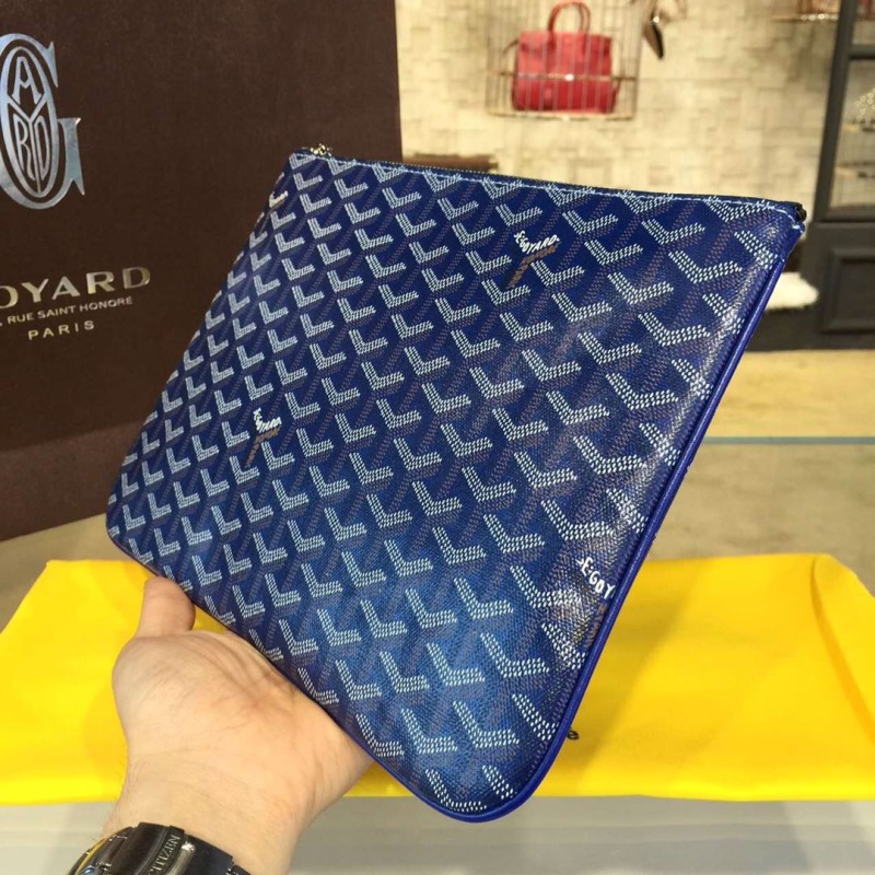 Goyard Senat MM Pocket Grey/Dark Blue/Burgundy For Women‎ 11.8in/30cm SENAT2MMLTY09CL09P