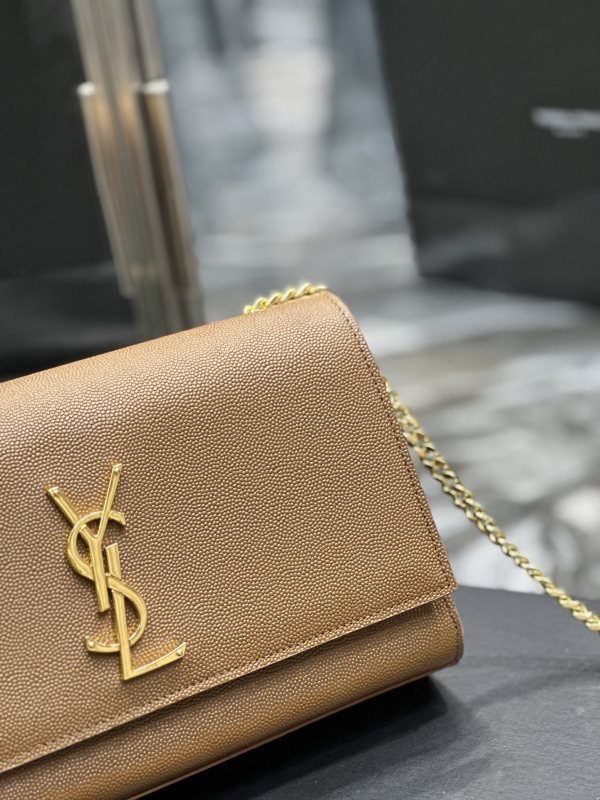 Saint Laurent Kate Chain Bag Brown For Women‎ 9.4in/24cm