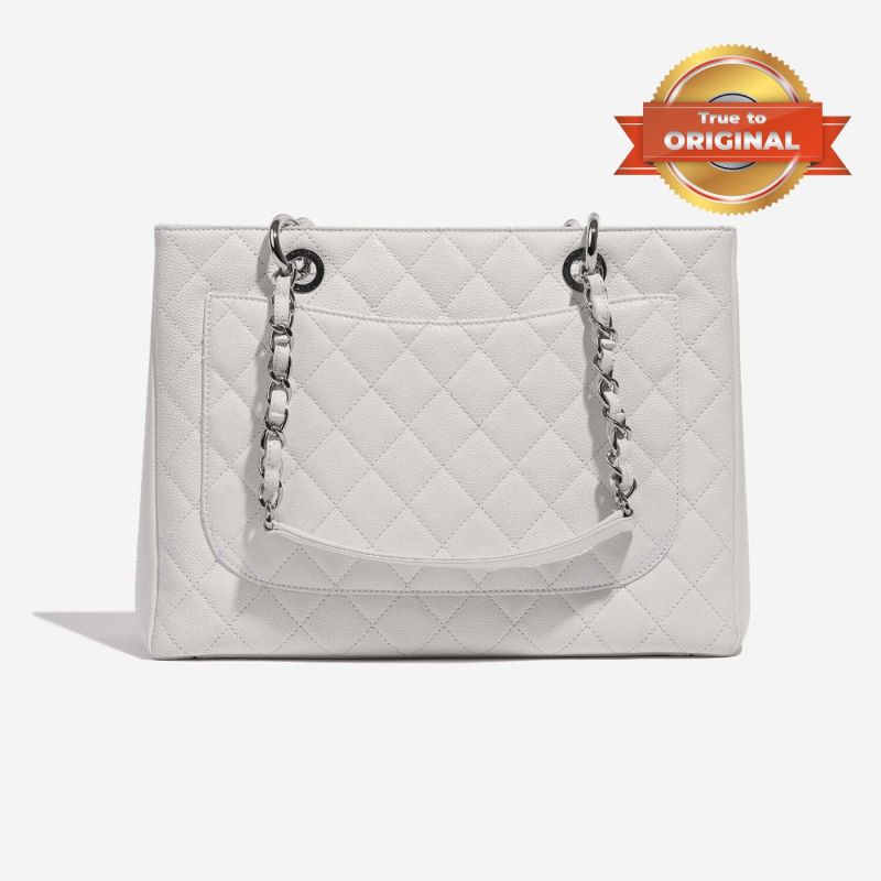[True-to-ORIGINAL] Chanel Chain Tote Shoulder Bag White For Women 13in / 33cm A50995