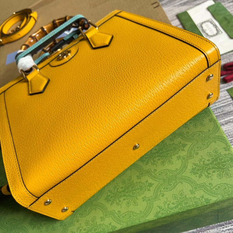 Gucci Diana Small Tote Bag Yellow For Women, Women’s Bags 11in/27cm GG ‎