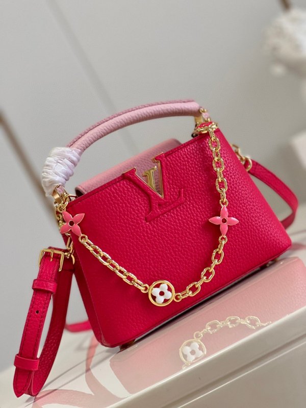 Louis Vuitton Capucines Mini Hot Pink For Women, Women’s Handbags, Shoulder Bags And Crossbody Bags 8.3in/21cm LV