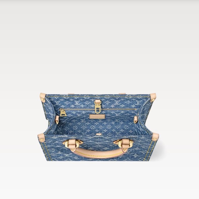 [True-to-ORIGINAL] Louis Vuitton OnTheGo PM Denim Blue For Women 9.8in/25cm M14633