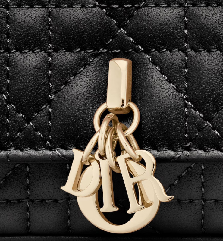 Christian Dior Lady Dior Phone Pouch Black For Women S0977ONMJ_M900- 7.5 Inches/ 18. 5 Cm