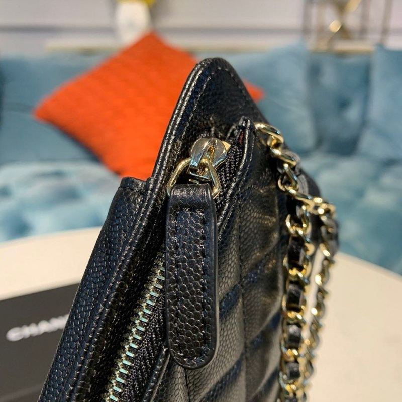 Chanel Classic Cluth With Chain Black For Women, Women’s Wallet 7in/18cm AP0990