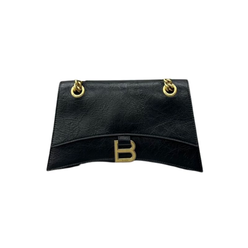 Balenciaga Crush Small Chain Bag Black For Women‎ 9.8in/25cm 716351210IT1000