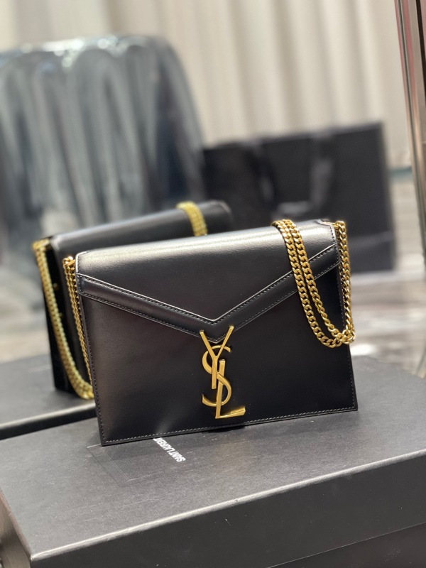 Saint Laurent Cassandra Medium Chain Bag Black/White/Red/Green/Burgundy For Women‎ 8.6in/22cm