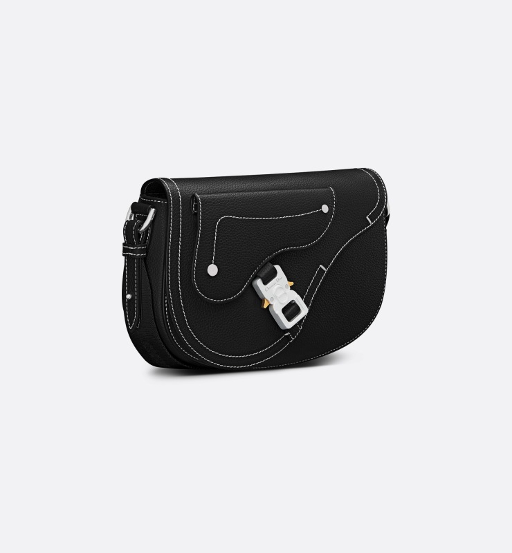 Dior Saddle Messenger Bag Black For Men 9.5 Inches/ 24 Cm 1ADPO325YKK_H00N