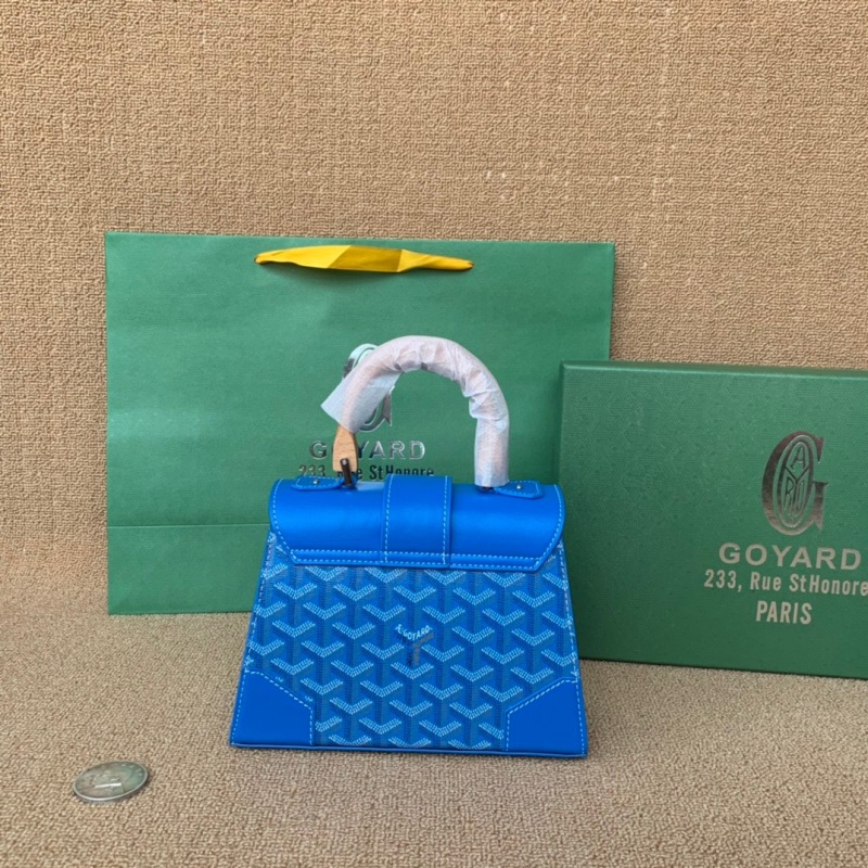 Goyard Saigon Structure Mini Bag Blue For Women‎ 7.9in/20cm SAIGOBMINTY10CL10P