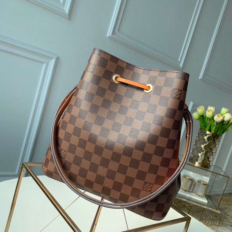 Louis Vuitton NeoNoe MM Bucket Bag Damier Ebene Canvas Safran Yellow For Women, Women’s Handbags, Shoulder And Crossbody Bags 10.2in/26cm LV N40213