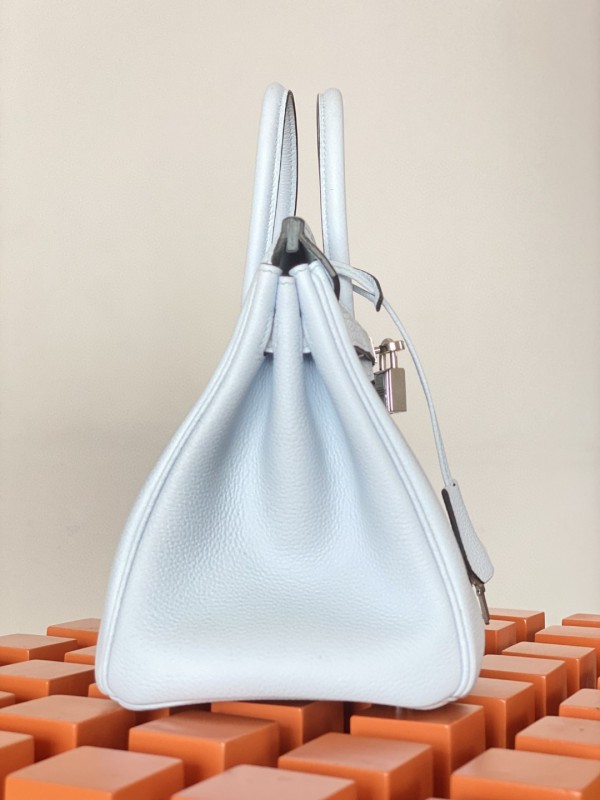 Hermes Birkin Nata Swift Light Blue For Women Silver Toned Hardware 10in/25cm