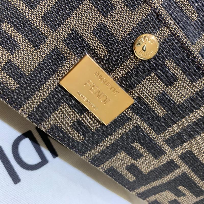 Fendi Baguette Jacquard Fabric Interlace For Women, Women’s Bags 10.2in/26cm FF 8BR600