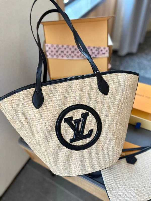 Louis Vuitton Saint Jacques Raffia Beige For Women, Women’s Handbags, Shoulder And Crossbody Bags 22.4in/57cm LV