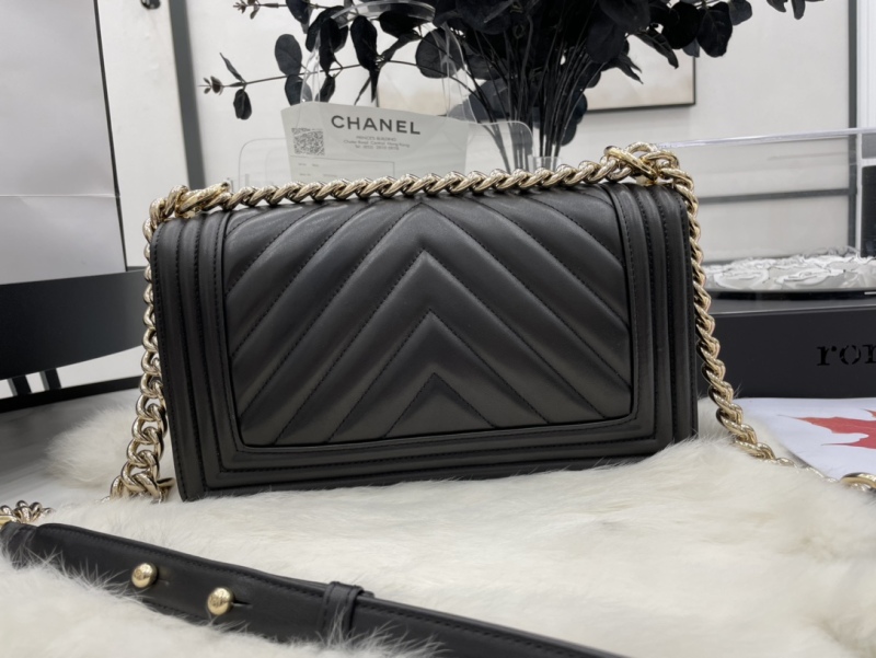 Chanel Small Boy Handbag Black For Women 8.2in/21cm