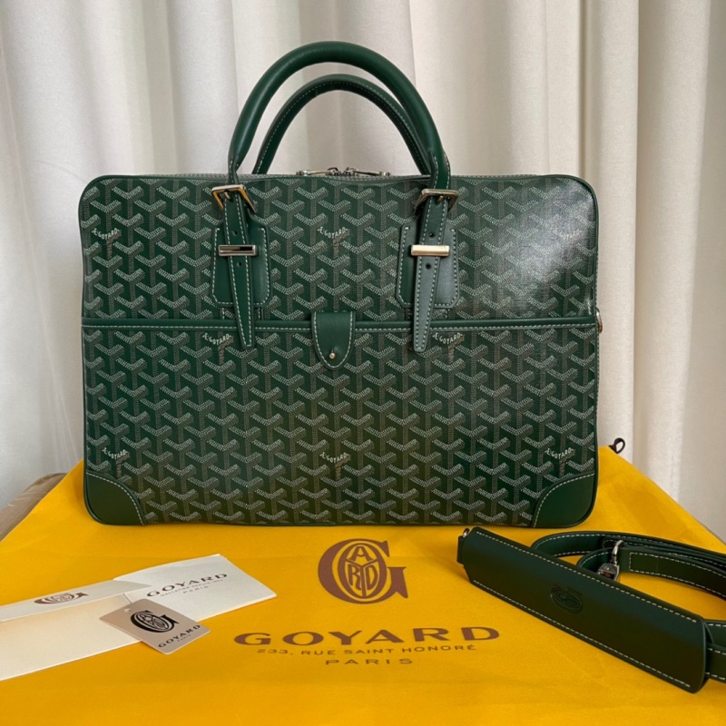 Goyard Ambassade MM Document Case Green/Grey/Black For Women‎ 16.1in/41cm AMBASSMMLTY01CL03P