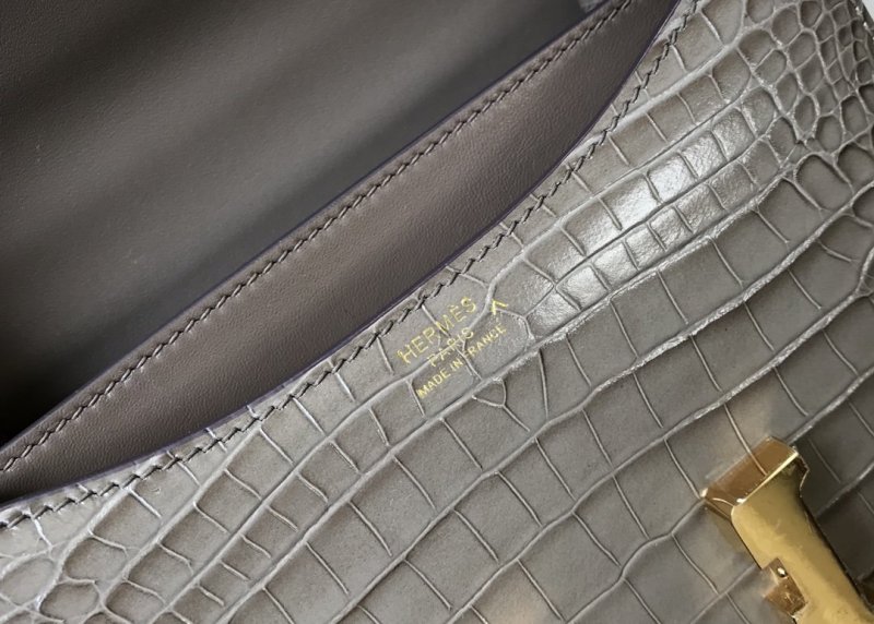 Hermes Mini Constance Bag Grey For Women Gold Color Hardware 7.1in/18cm