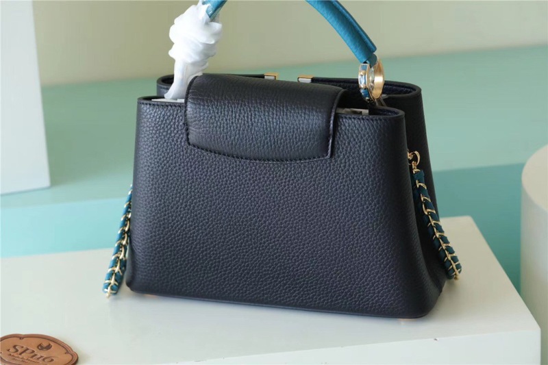 Louis Vuitton Capucines BB Taurillon Black/Blue For Women, Women’s Bags, Shoulder And Crossbody Bags 10.6in/27cm LV