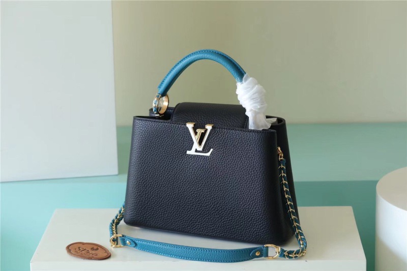Louis Vuitton Capucines BB Taurillon Black/Blue For Women, Women’s Bags, Shoulder And Crossbody Bags 10.6in/27cm LV